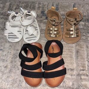Stylish Kids Sandals Set - Black, White, Gold